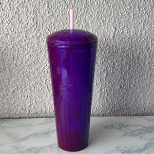 Starbucks Purple Dome Cup 2022 Kaleidoscope Summer Launch w/straw pink NWT
